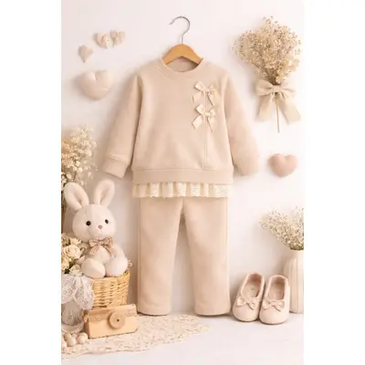 Costum bebe 2 piese fete bumbac funde elegante - bymurat bb10222-1