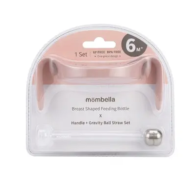 Maner ergonomic si pai cu greutate pentru Biberon 300ml Mombella Breast-Like &ndash; Old Rose KRTM01850