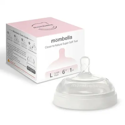 Tetină Anti-colici din silicon Mombella Breast Like, Flux Rapid (Mărimea L) - Ivory KRTM01855