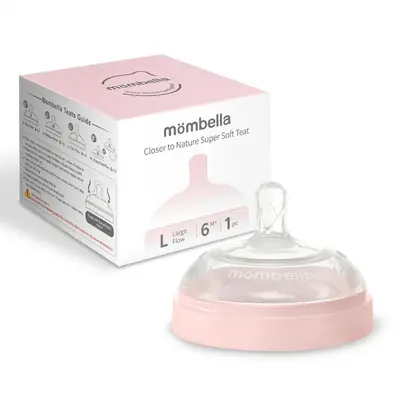 Tetină Anti-colici din silicon Mombella Breast Like, Flux Rapid (Mărimea L) - Old Rose KRTM01856
