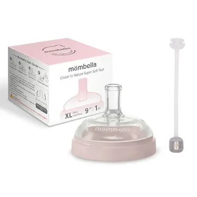 Tetină anti-colici cu pai si greutate,  Mombella Breast Like, Flux Consistent (Mărimea XL) - Old Rose KRTM01859