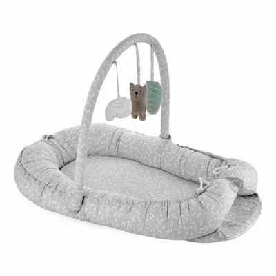 Salteluta BabyNest cu bara jucarii Between parents (Culoare: Gri) JEMbj_4894