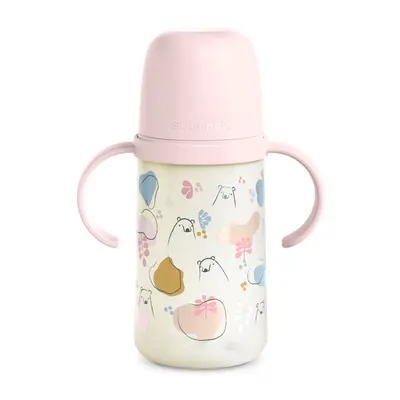 Cana cu muștiuc din silicon, 270 ml, Bears, roz, Suavinex JEM8426420087025