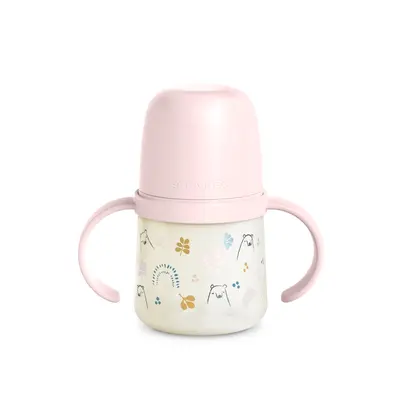 Prima cană cu muștiuc din silicon 150 ml, +4l, Bears, roz, Suavinex JEM8426420086998