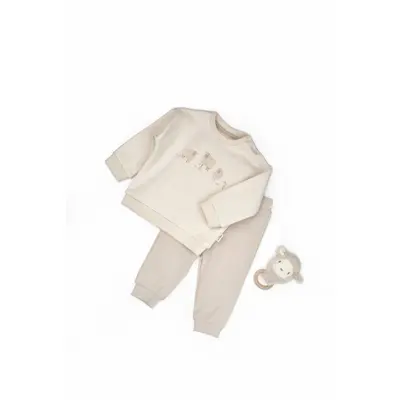 Set bluzita cu imprimeu si pantalon, Lamb, BabyCosy, 100%bumbac organic (Marime: 6-9 luni) JEMBC-CSY8184-6