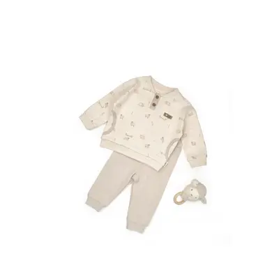 Set bluzita cu pantalon, Lamb, BabyCosy, 100%bumbac organic (Marime: 6-9 luni) JEMBC-CSY8185-6