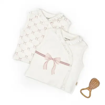 Set 2 vestute pentru bebelusi, powder, BabyCosy Organic Wear (Marime: 9-12 luni) JEMBC-CSY8160-9