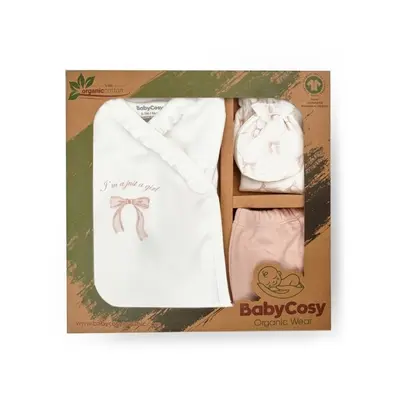 Set de 5 piese pentru nou nascut, Bow, powder, BabyCosy JEMBC-CYS8174