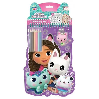 Carnetel de colorat cu creioane - gabby's dollhouse