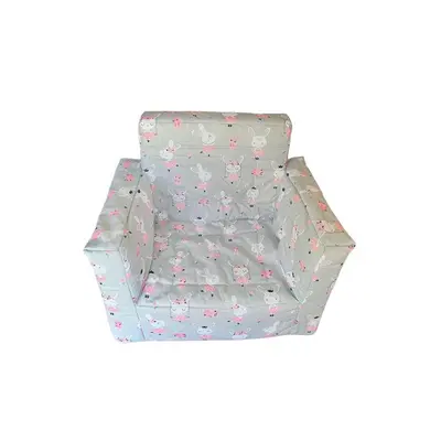 Fotoliu din burete pentru copii MyKids Dancing Bunny Gray MYK00086826