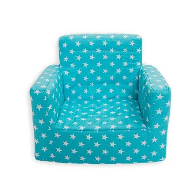 Fotoliu din burete pentru copii MyKids Stelute Turquoise MYK00080270