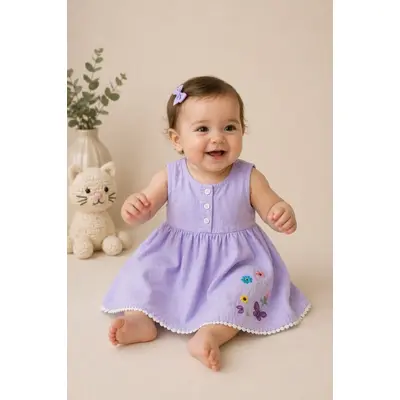 Rochita lila oryeda cu broderie delicata bm2808-1