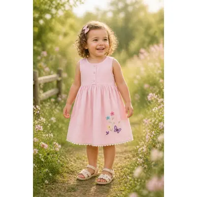 Rochita roz oryeda cu broderie delicata bya2808-1