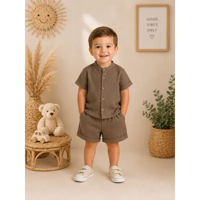 Set pentru baieti minaminokids, maro bka26209-1