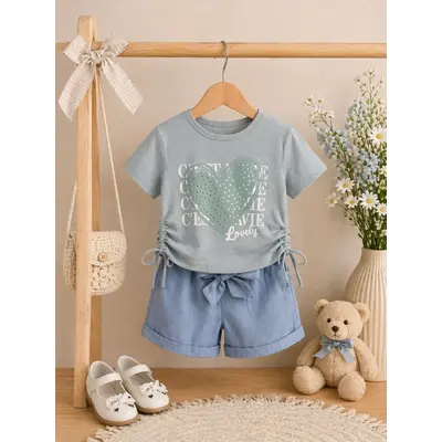 Set pentru fetite minaminokids cu pantaloni scurti by26203-1