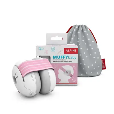 Casti antifonice pentru bebelusi ALPINE Muffy Baby Pink ALP24951