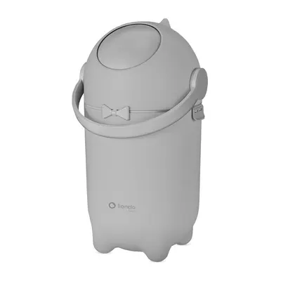Cos pentru scutece, Lionelo, Capacitate 10 l, Sistem etans impotriva mirosurilor, Compatibil cu saci universali, Operare cu o mana, Gri BYNLOC-PUREBIN_GREY