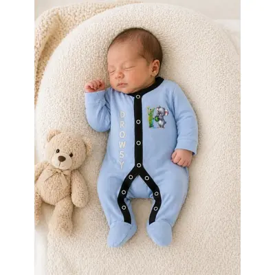 Salopeta bleu cu botosei pentru bebelusi, koala bp4-18-1