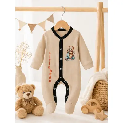 Salopeta crem cu botosei pentru bebelusi, bear bp4-20