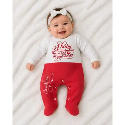 Salopeta din bumbac pentru bebelusi cu botosei, happy kid bp119