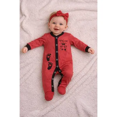 Salopeta din bumbac pentru bebelusi cu botosei, steps bp117