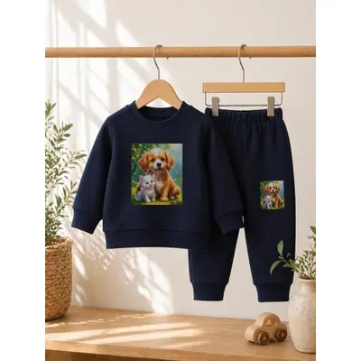 Trening belumarine pentru bebelusi din bumbac, best friends bnb01-311