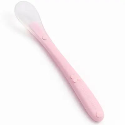 Lingurita, Bocioland, Din silicon, 6 luni+, Pink BYNBL231