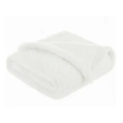 Paturica pufoasa, Qmini, Pentru copii, Din fleece, 75 x 100 cm, Alb BYN6426972031844