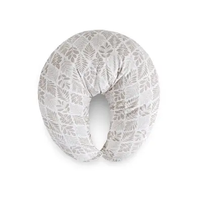 Perna pentru alaptat, Ceba Baby, Husa detasabila din bumbac, Cu puf siliconizat, 150x60x37 cm, Oeko-Tex Standard 100, Basic Brown Leaves BYNW-709-000-746