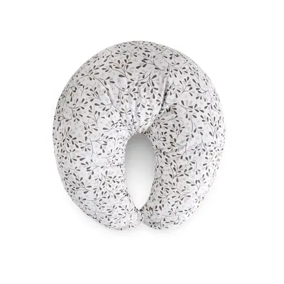 Perna pentru alaptat, Ceba Baby, Husa detasabila din bumbac, Cu puf siliconizat, 150x60x37 cm, Oeko-Tex Standard 100, Basic Tiny Leaves BYNW-709-000-747