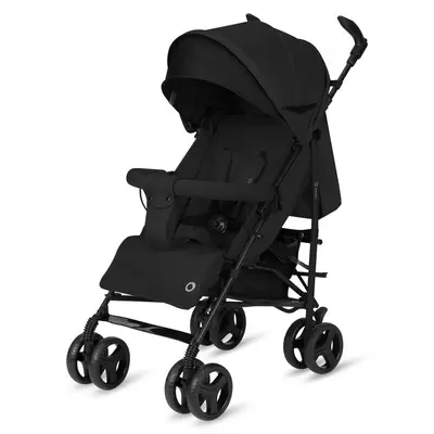 Carucior sport compact, Lionelo, Irma, Spatar ajustabil in 4 pozitii, Suport picioare reglabil, Manere rotative, Pliere tip umbrela, 6- 36 luni, Pana la 15 kg, Conform cu EN1888-1:2018, Negru Onyx BYNLO-IRMA_BLACK_ONYX