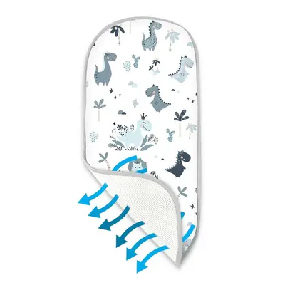 Insertie landou anti-transpiratie, MimiNu, Din plasa 3D, Materiale certificate Oeko Tex Standard 100, Dino Granat BYN6426972031929