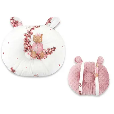 Perna bebelusi, MimiNu, Ursulet, Multifunctionala, Cu doua fete, Tesatura pufoasa minky si bumbac, Materiale certificate Oeko Tex Standard 100, 30x23 cm, Betty BYN6426972032155