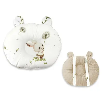 Perna bebelusi, MimiNu, Ursulet, Multifunctionala, Cu doua fete, Tesatura pufoasa minky si bumbac, Materiale certificate Oeko Tex Standard 100, 30x23 cm, Cats BYN6426972032063