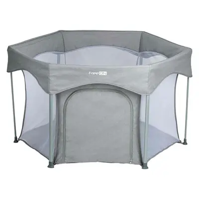 Tarc de joaca, FreeON, Hexagon, Pliabil, Intrare cu fermoar, Cu geanta de transport, 117 x 74 cm, Grey BYN88353