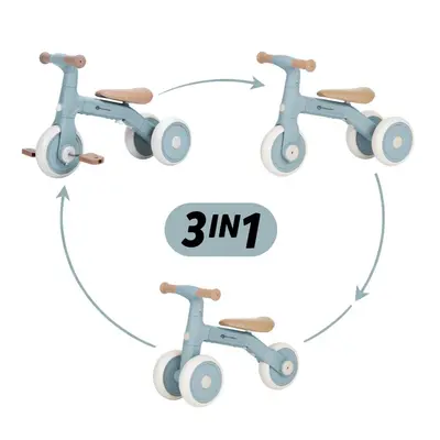 Bicicleta/tricicleta, Petite&Mars, 3 in 1, Multifunctionala, Cu/fara pedale, Ghidon directionabil, Sa reglabila pe inaltime, 2.3 kg, Pana la 25 kg, 12-36 luni, Albastru BYN614837