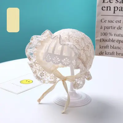 Boneta ivoire - floricele brodate mbhat359