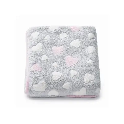 Paturica bebe, New Baby, 80x90 cm, Pufoasa, Pink Heart BYN59505