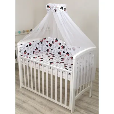 Baldachin Din Tul, Funda Din Bumbac, Imprimeu Lenjerie Miki, Amy 300x160 Cm, Suport De Prindere Inclus, 153h Cm Pjb83696+s
