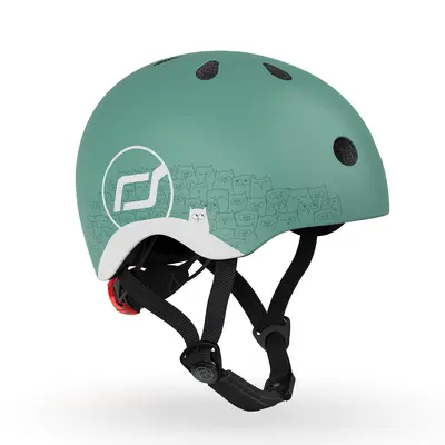 Casca De Protectie Pentru Copii, Sistem De Reglare Magnetic Cu Led, Cu Banda Reflectorizanta, Xxs-s, 45-51 Cm, 1 An+, Forest, Scoot  Ride Pjb96497