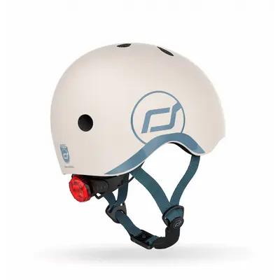 Casca De Protectie Pentru Copii, Sistem De Reglare Magnetic Cu Led, Xxs-s, 45-51 Cm, 1 An+, Ash, Scoot  Ride Pjb96360