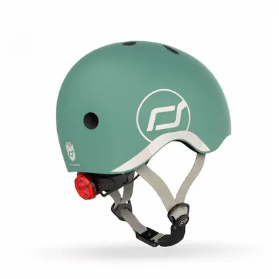 Casca De Protectie Pentru Copii, Sistem De Reglare Magnetic Cu Led, Xxs-s, 45-51 Cm, 1 An+, Forest, Scoot  Ride Pjb96361
