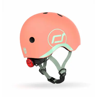 Casca De Protectie Pentru Copii, Sistem De Reglare Magnetic Cu Led, Xxs-s, 45-51 Cm, 1 An+, Peach, Scoot  Ride Pjb96389