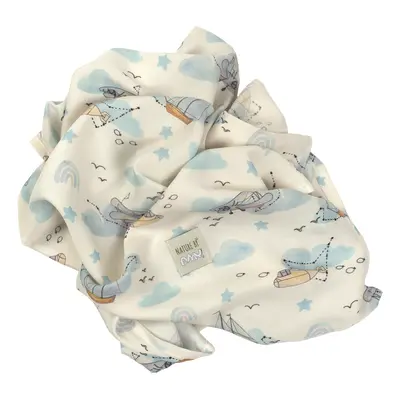 Paturica Usoara Pentru Copii Nature Bamboo By Amy Din Bambus, Nori Calatori, 75x75cm Pjb82896