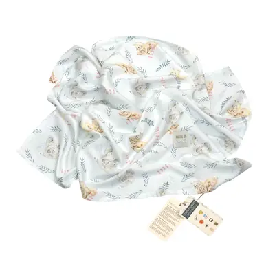 Paturica Usoara Pentru Copii Nature Bamboo By Amy Din Bambus, Safari, 75x75cm Pjb82533