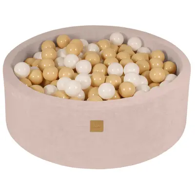 Piscina Uscata Cu 200 De Bile (alb, Bej) Meowbaby  , 90x30 Cm, Catifea Ecru Pjbveo209