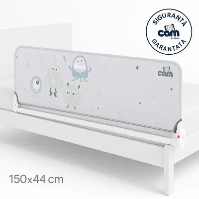Bariera De Protectie Rabatabila Pentru Pat Copii Cam Baby Minions, 150a 44 Cm, Alb ,   Siguranta In Trecerea La Patul De Tineret Pjb9114937