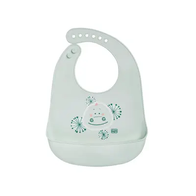 Baveta Din Silicon Cu Buzunar, Ajustabila, Yum! Bib - Green Crocodile Pjb16612