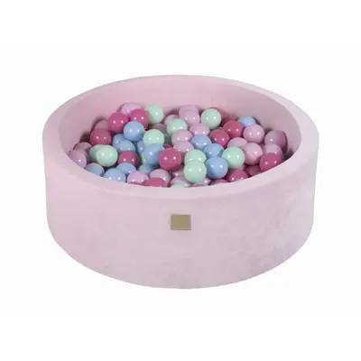 Piscina Uscata Cu 200 De Bile (mint, Baby Blue, Roz Deschis, Roz Pastel) Meowbaby  , 90x30 Cm, Catifea Pastel Pink Pjbveo128