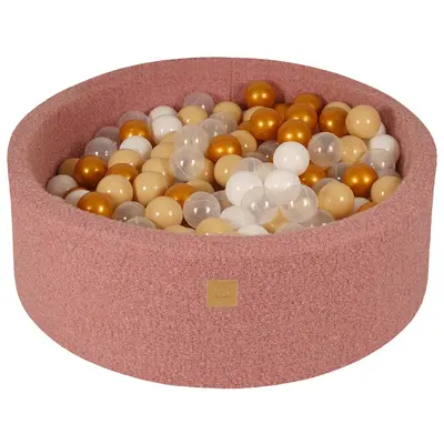 Piscina Uscata Cu 250 De Bile 7cm (auriu, Bej, Alb, Transparent) Meowbaby  , Tesatura Bucle, 90x30 Cm, Teddy Roz Pjbbour03008ie